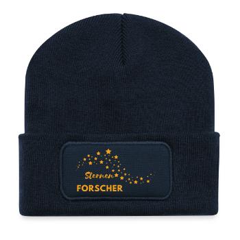 Sternenforscher - Wortschätze - vergessene Wörter - Recycelte Patch Beanie - French Navy - Vorne