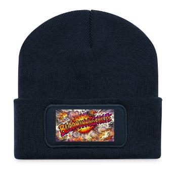 Assistant to the Certified Fool „BLÖDMANNSGEHILFE“ - Recycled Patch Beanie - french navy - Front