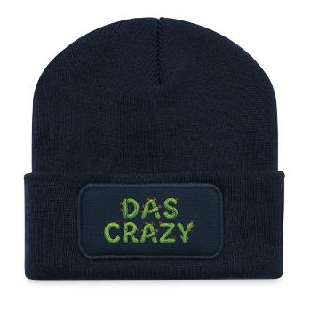 THE CRAZY Cactus Meme Saying - Recycled Patch Beanie - french navy - Front