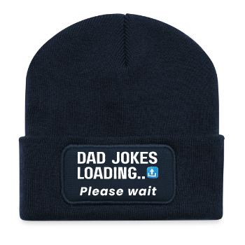 Dad Jokes Loading, please wait t-shirt - Recycled Patch Beanie - french navy - Front