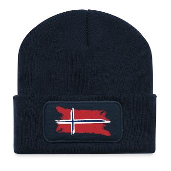 Drapeau norvégien en Scandinavie - Beanie recyclé à patch - bleu marine - Devant