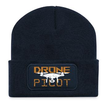 FPV Drone Pilot Freestyle & Racing Gift - Recycled Patch Beanie - french navy - Front