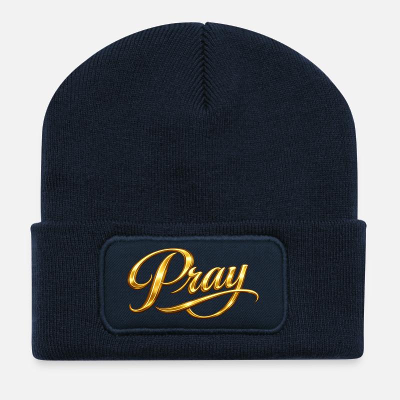 NEU – Betet immer. - Recycelte Patch Beanie - French Navy