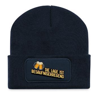 Die Lage ist Besäufniserregend - Recycelte Patch Beanie - French Navy - Vorne