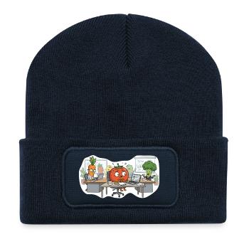 Stressed Tomato – Office Vegetables - Recycelte Patch Beanie - French Navy - Vorne