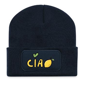Ciao Zitrone Bella Italia Sizilian Dolce Vita - Recycelte Patch Beanie - French Navy - Vorne