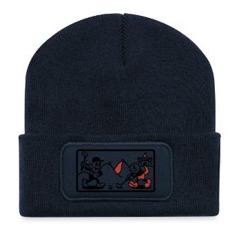 Minigolf Retro Cartoon Golfball JGA Team - Recycelte Patch Beanie - French Navy - Vorne