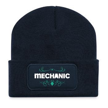 Mechanic Ornament Design - Recycled Patch Beanie - french navy - Front