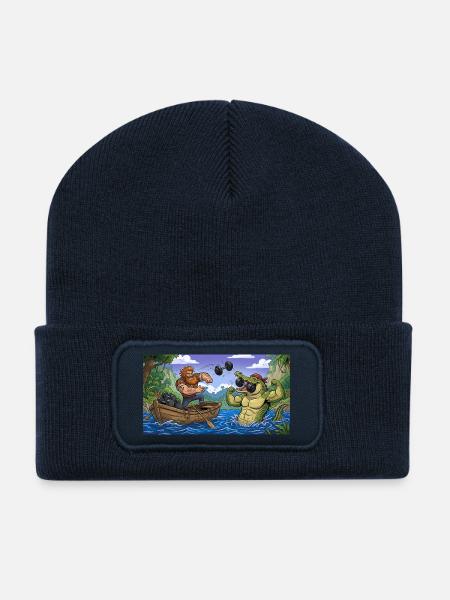 MARIN CONTRE CROCODILE - Beanie recyclé à patch - bleu marine