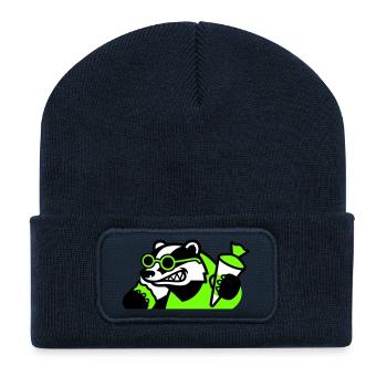 Icône de la rentrée scolaire de Badger Cool - Beanie recyclé à patch - bleu marine - Devant