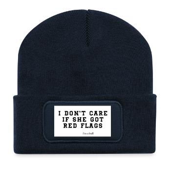 red flag - Recycelte Patch Beanie - French Navy - Vorne