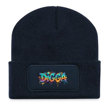 Digga Graffiti Neon Burst - Recycled Patch Beanie - french navy - Front
