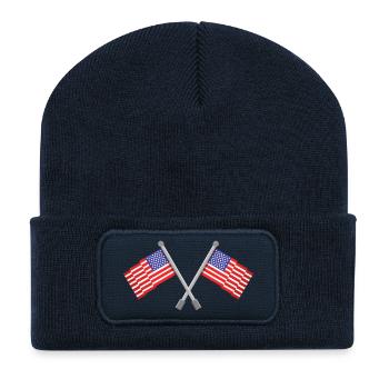 Flagge der Vereinigten Staaten - Recycelte Patch Beanie - French Navy - Vorne