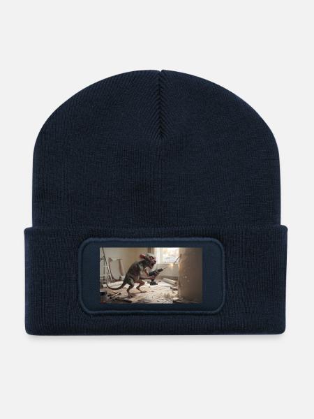 Фэнтезийный гремлин в процессе ремонта: комичная с - Recycelte Patch Beanie - French Navy