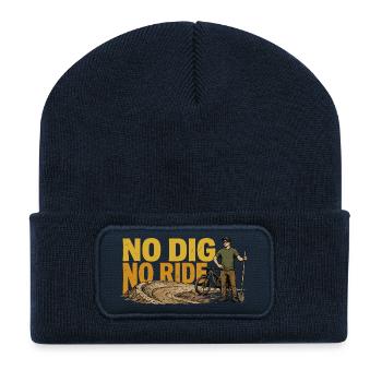 Kein Graben, keine Fahrt Mountainbike - Recycelte Patch Beanie - French Navy - Vorne