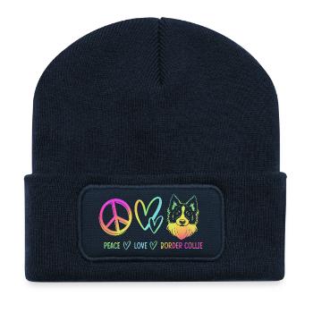 Border Collie - Recycelte Patch Beanie - French Navy - Vorne