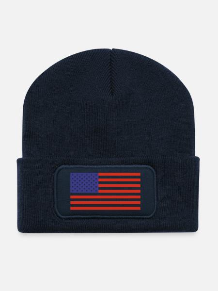 USA - Flagge - Recycelte Patch Beanie - French Navy