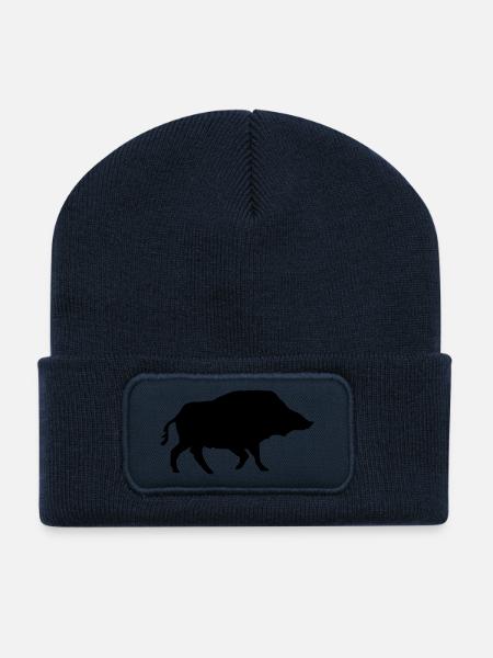Wildschwein - Recycelte Patch Beanie - French Navy