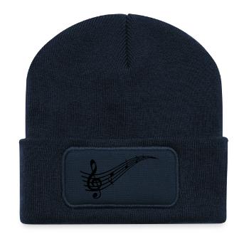 Musik - Recycelte Patch Beanie - French Navy - Vorne