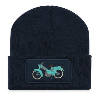 Miss Ady_mobylette - Beanie recyclé à patch - bleu marine - Devant