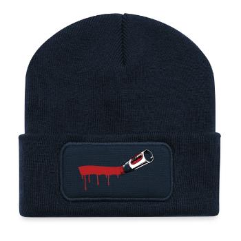 Marker Swoosh - Recycelte Patch Beanie - French Navy - Vorne
