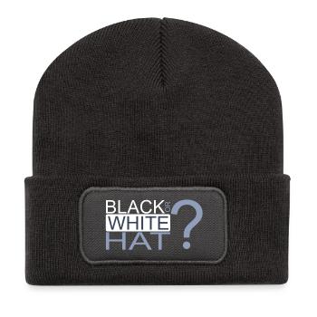 Black or White hat? - Beanie recyclé à patch - charbon - Devant