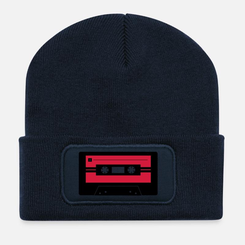 Kassette_farbe - Recycelte Patch Beanie - French Navy
