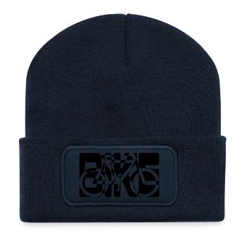 bike kombiniert pictogramm fahrrad - Recycelte Patch Beanie - French Navy - Vorne