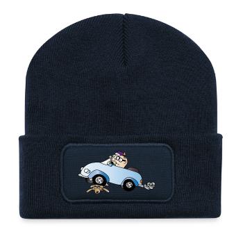 Vorsicht Rentner | Oma | Opa | Rente | | Senioren - Recycelte Patch Beanie - French Navy - Vorne