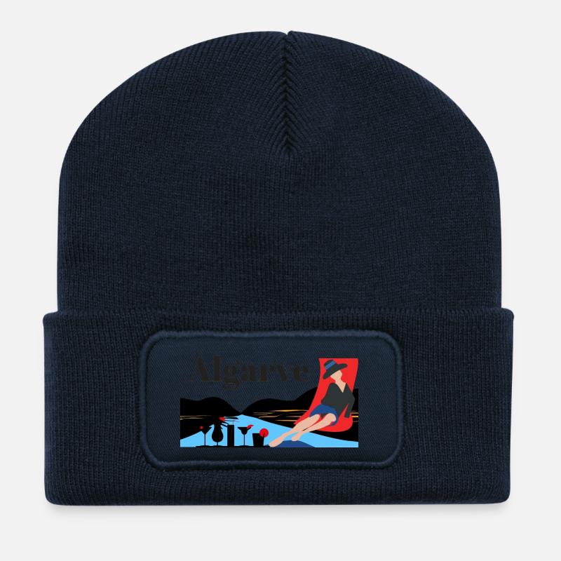 Alarve - Beanie recyclé à patch - bleu marine