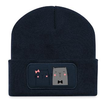 Cats Couple Couple Couple Wedding Couple Wedding - Recycled Patch Beanie - french navy - Front