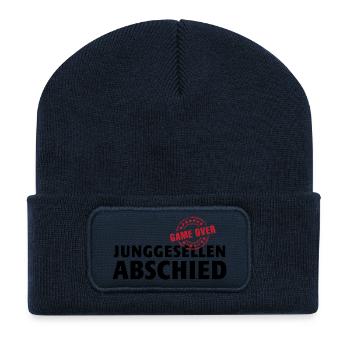 Junggesellenabschied JGA Game over! Polterabend - Recycelte Patch Beanie - French Navy - Vorne