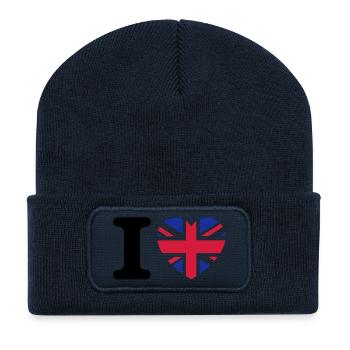 I love UK - Recycled Patch Beanie - french navy - Front
