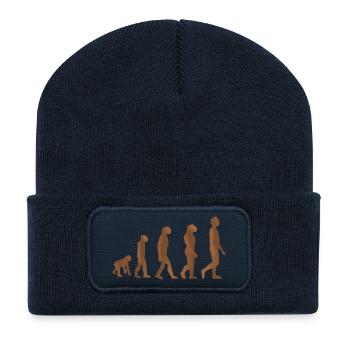 neanderthal cave man caveman steinzeit2 - Recycled Patch Beanie - french navy - Front