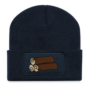forest woods woodland wald tree baumstamm170 - Recycelte Patch Beanie - French Navy - Vorne