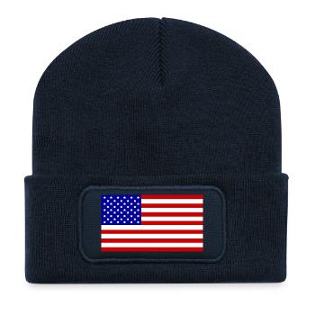 USA - Recycelte Patch Beanie - French Navy - Vorne