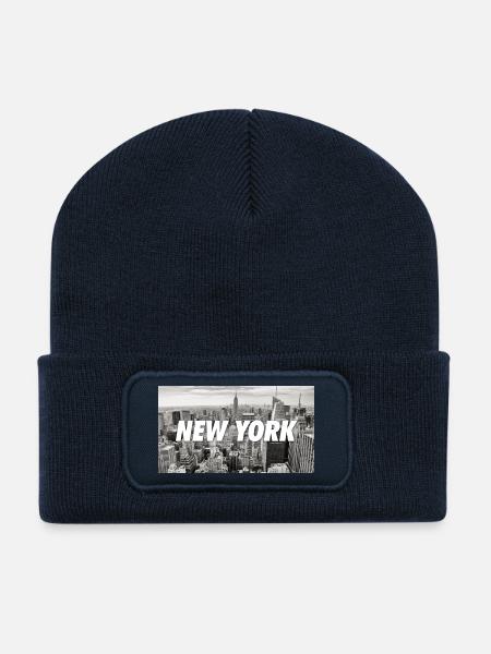 New York Manhattan - Recycelte Patch Beanie - French Navy