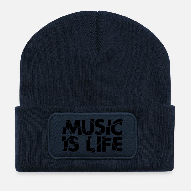 musicislifebreak - Recycled Patch Beanie - french navy
