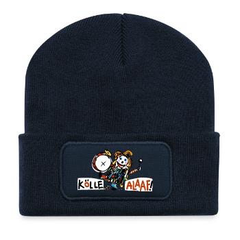 Karneval in Köln net ohne decke Tromm ! - Recycelte Patch Beanie - French Navy - Vorne