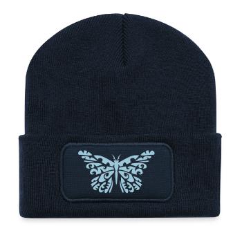 papillon tribal butterfly 11025 - Beanie recyclé à patch - bleu marine - Devant