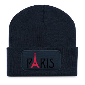 Paris Eiffel Tower - Recycled Patch Beanie - french navy - Front