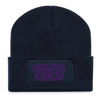 Enterrement de vie de jeune fille - Beanie recyclé à patch - bleu marine - Devant