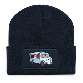 Camion de nourriture (Food Truck) c - Beanie recyclé à patch - bleu marine - Devant