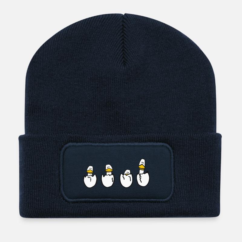 Canards à l’œuf - Beanie recyclé à patch - bleu marine
