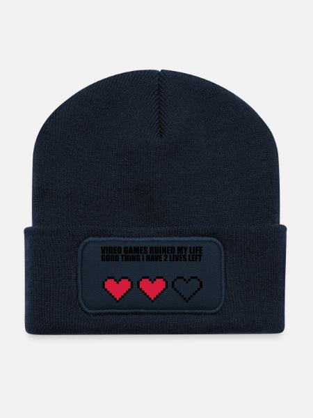 Extra Lives - Beanie recyclé à patch - bleu marine
