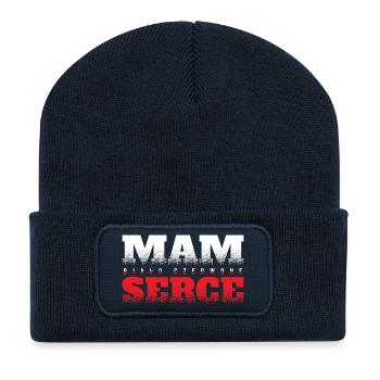 Polen - czerwone serce - Recycelte Patch Beanie - French Navy - Vorne