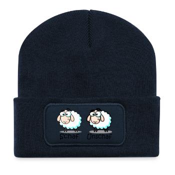 Schaf - Recycelte Patch Beanie - French Navy - Vorne