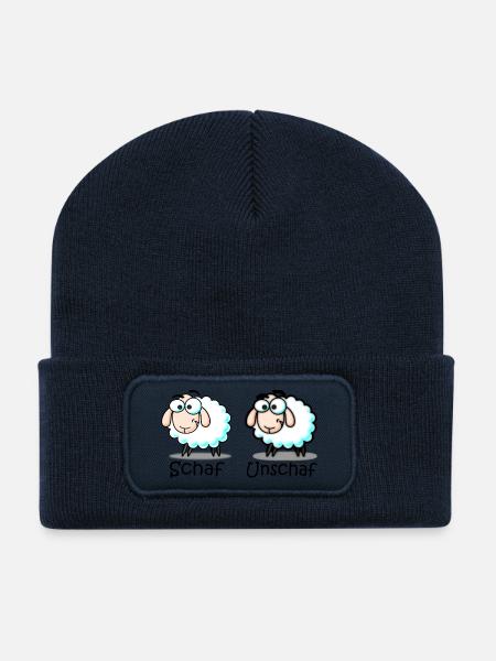 Schaf - Recycelte Patch Beanie - French Navy