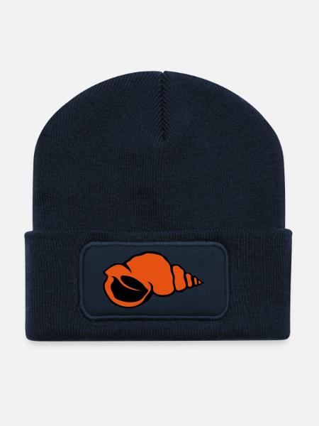 bulot coquillage 24 - Beanie recyclé à patch - bleu marine