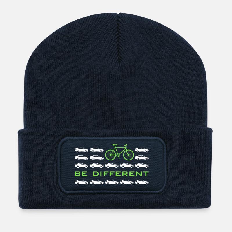 be different Auto Fahrrad Bike car anders einzig - Recycelte Patch Beanie - French Navy